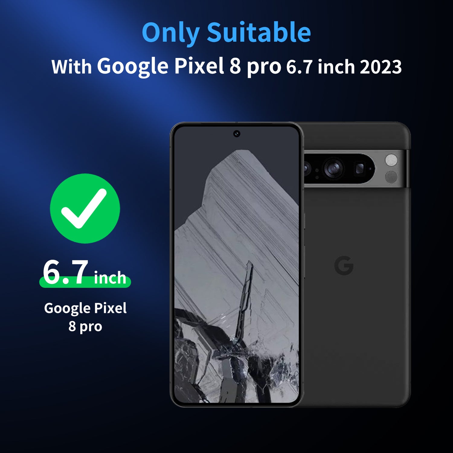 2Pcs Screen Protector for Google Pixel 8 Pro Fingerprint Unlock Film with 2Pcs Camera Lens Protector