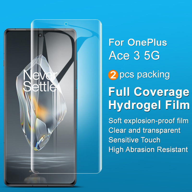IMAK 2Pcs / Set Hydrogel Film III for OnePlus Ace 3 5G / 12R 5G Touch Sensitive Film HD Clear TPU Screen Protector