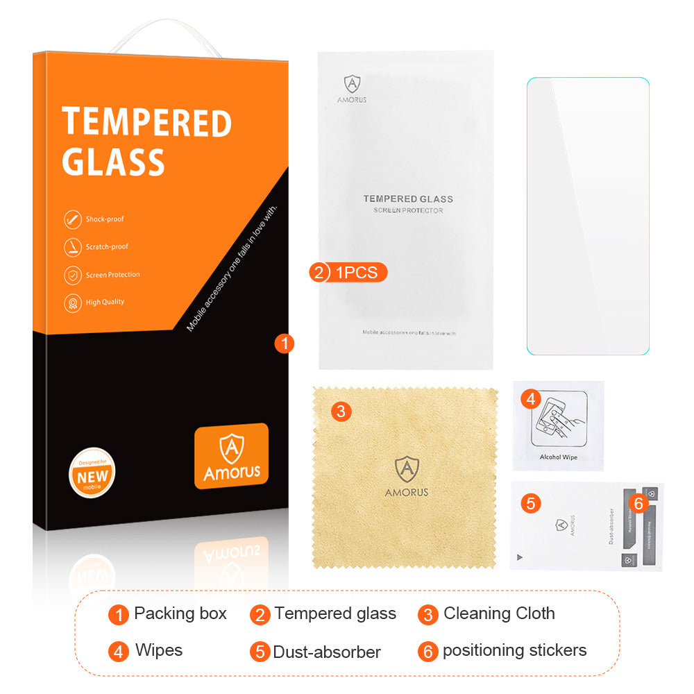 AMORUS For Motorola Moto G Play (2024) 4G Screen Protector High Aluminum-silicon Glass Film