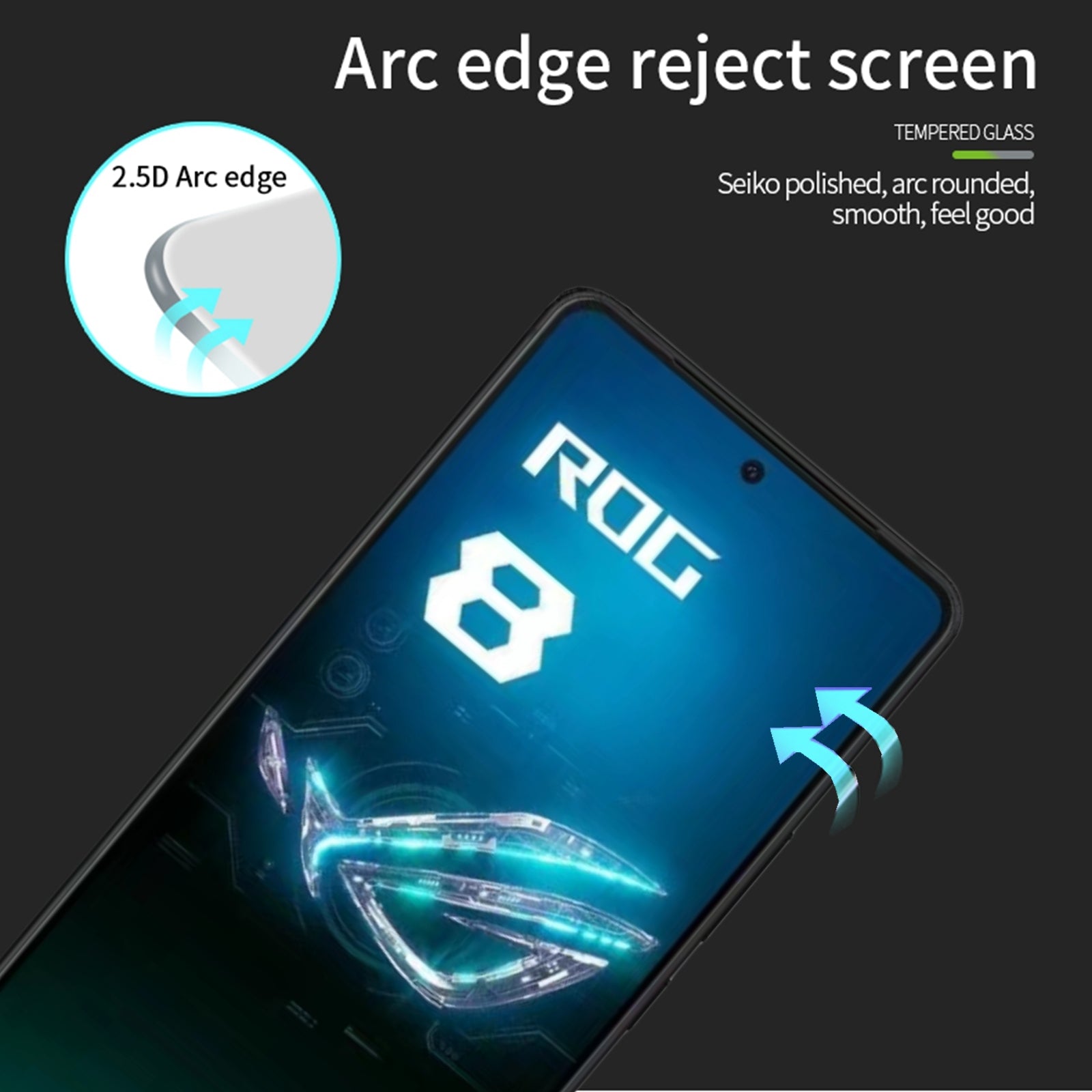 PINWUYO JK Tempered Glass Film Series-2 for Asus ROG Phone 8 5G / Phone 8 Pro 5G Screen Protector HD Clear Film