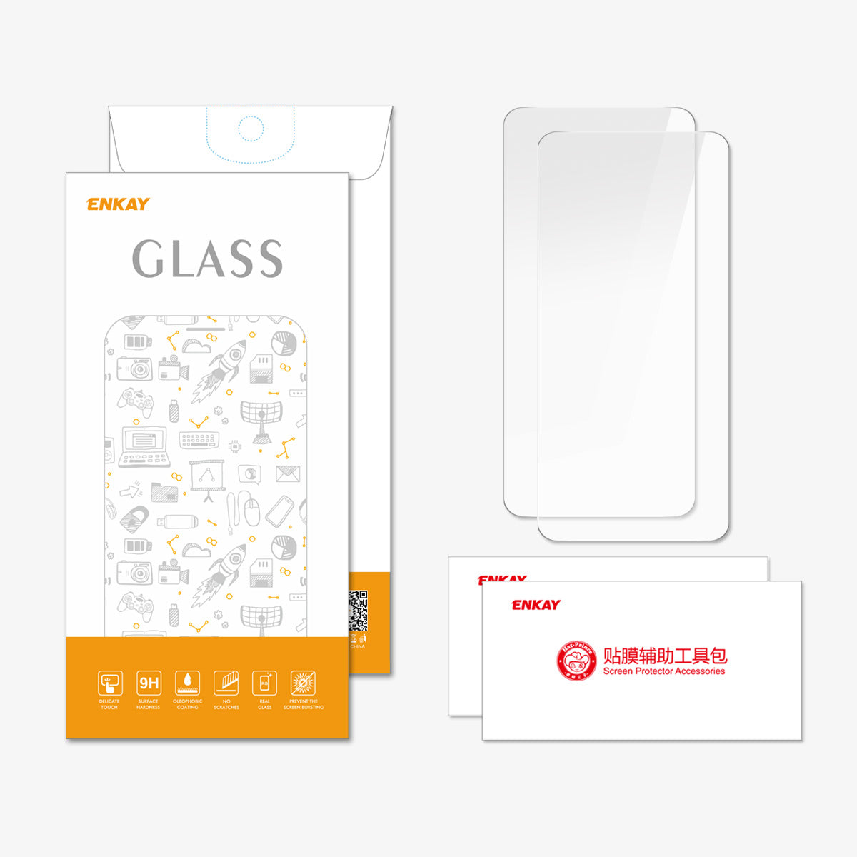 ENKAY HAT PRINCE 2Pcs For Oppo K11x 5G Screen Protector High Aluminum-silicon Glass Film Full Glue