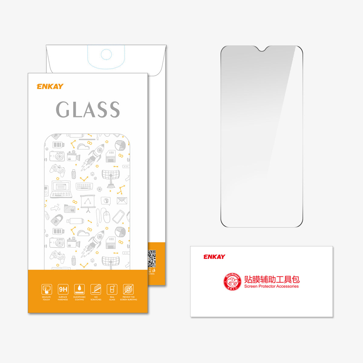 ENKAY HAT PRINCE For Oppo A2x 5G Clear Screen Protector High Aluminum-silicon Glass Film