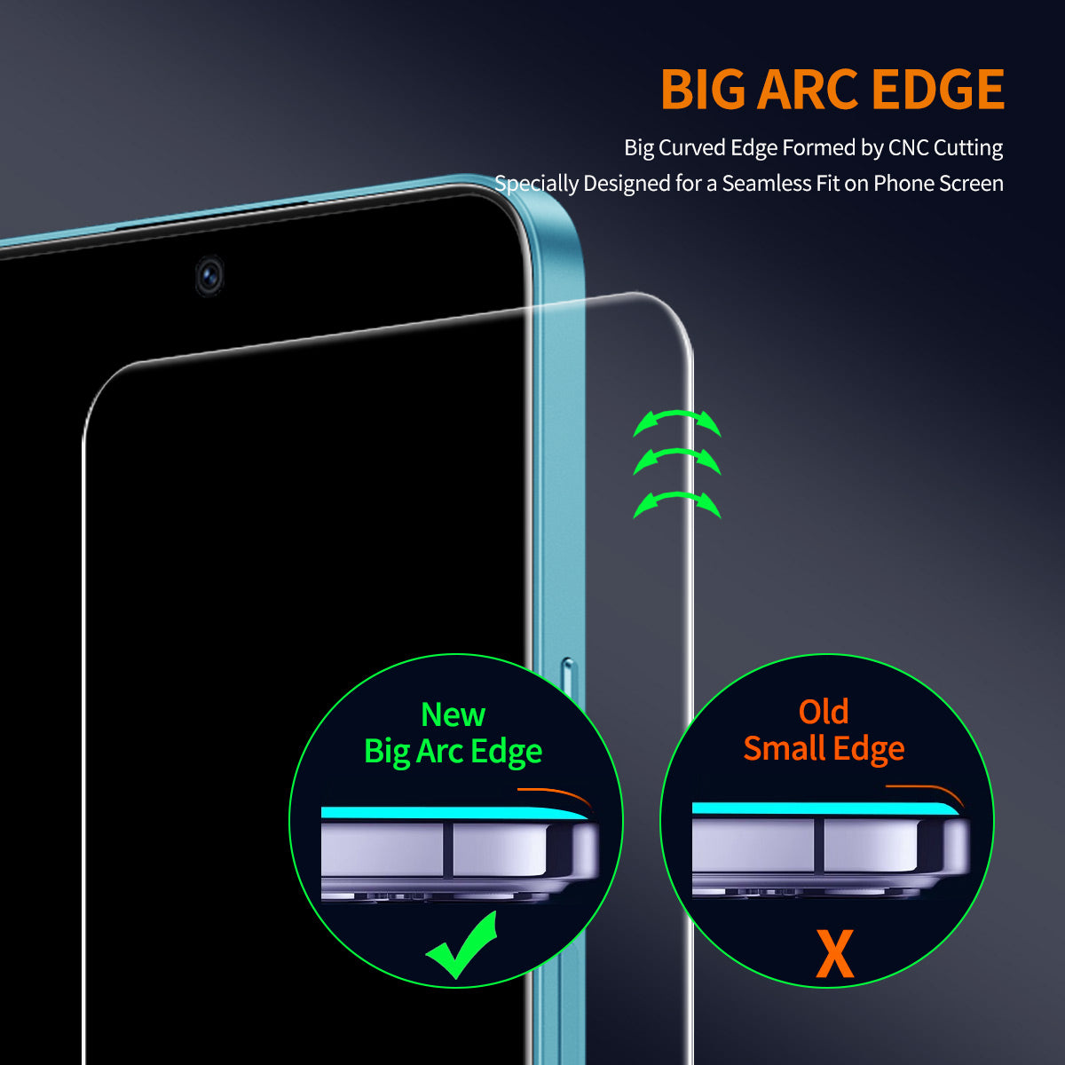 ENKAY HAT PRINCE For vivo iQOO Z7s 5G High Aluminum-silicon Glass Screen Protector Large Arc Edge