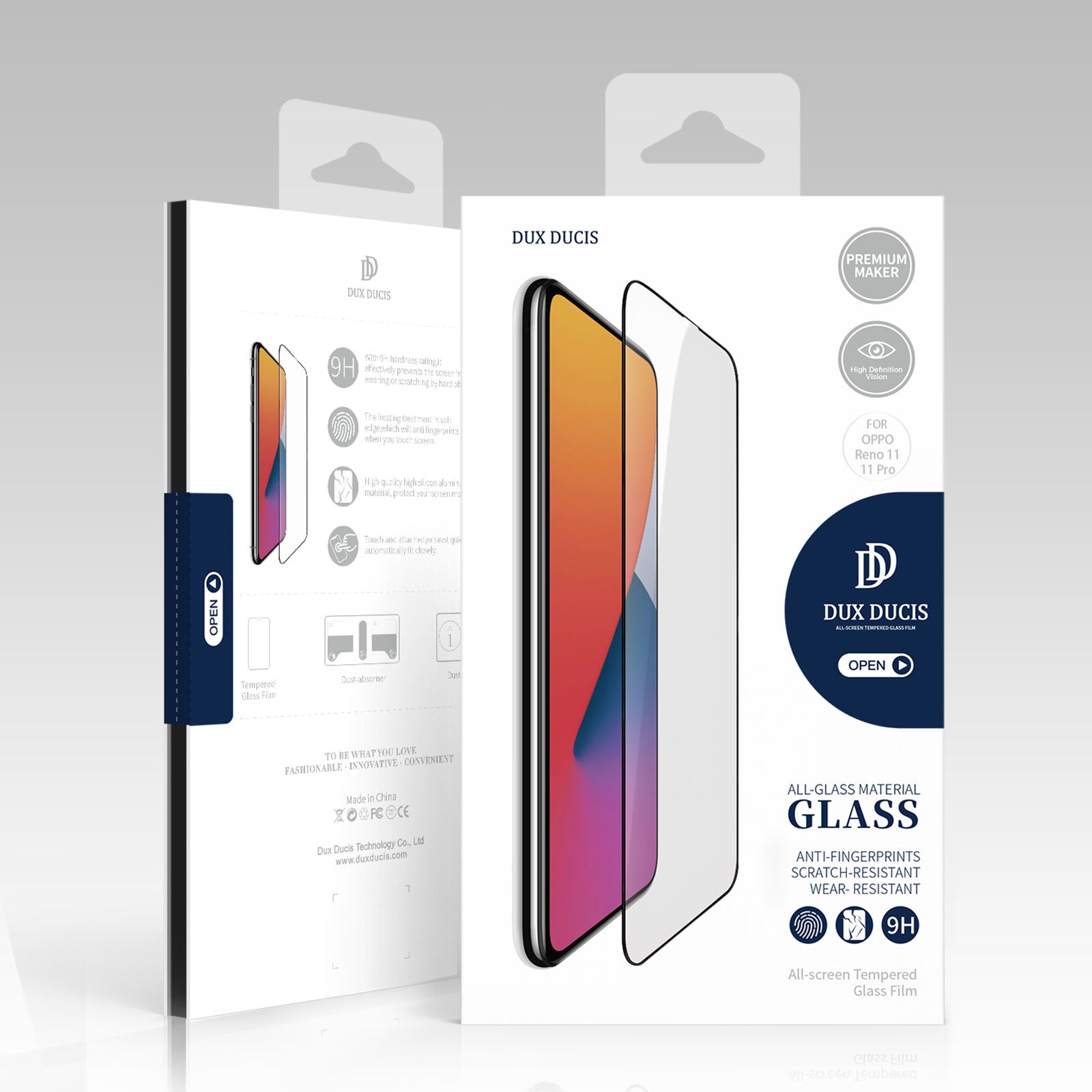 DUX DUCIS For Oppo Reno11 5G (Global) / Reno11 Pro 5G (Global) Screen Protector 9H Hardness Medium Alumina Glass Film