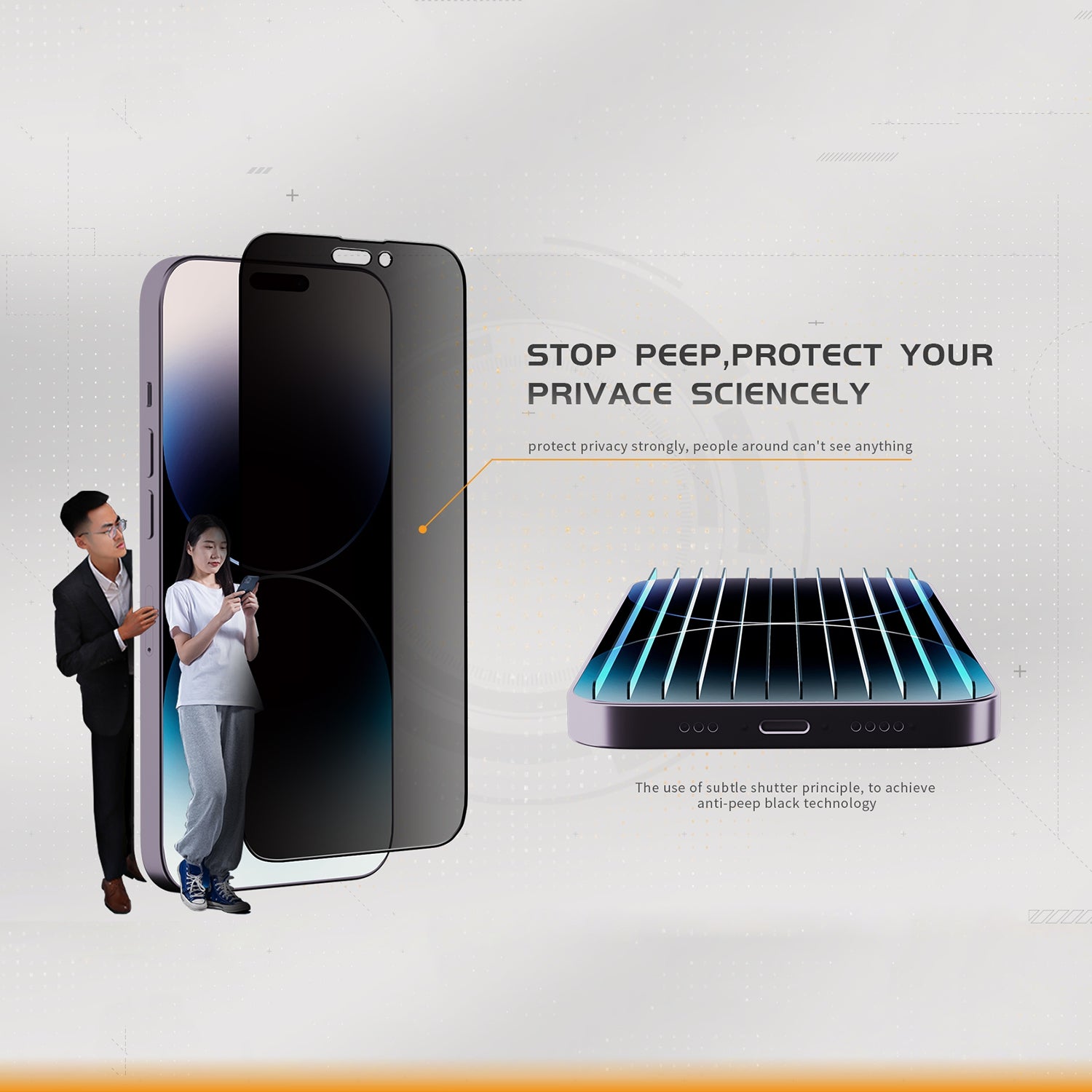 TGVI'S For iPhone 14 Pro Privacy Screen Protector Set Phone Front Screen Film+Back Protector