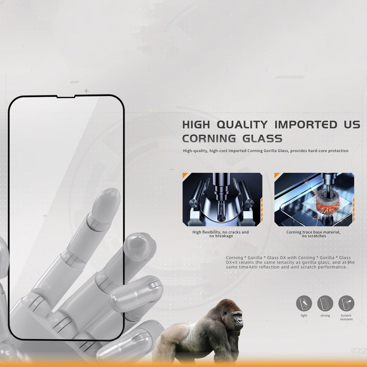 TGVI'S For iPhone 14 Pro Max Screen Protector Corning Gorilla Glass Clear Film+Back Protector