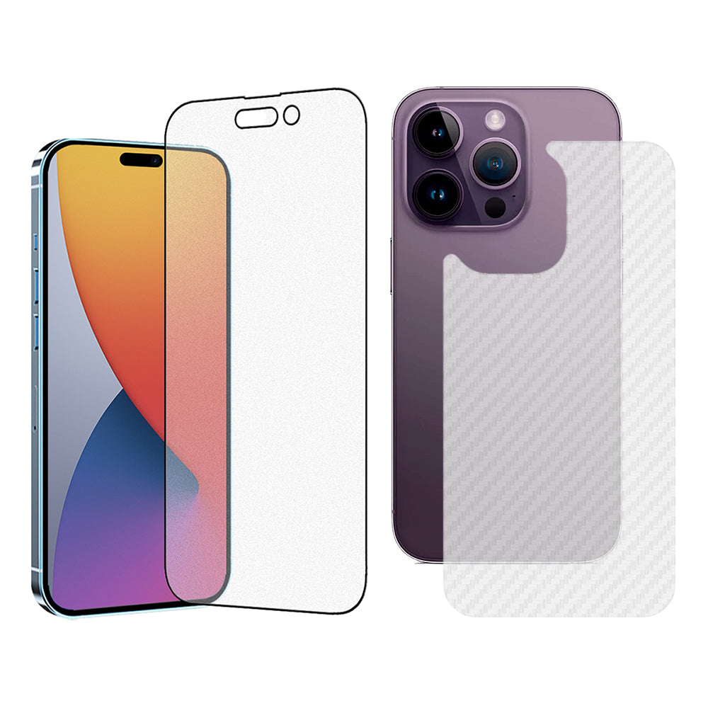 TGVI'S For iPhone 15 Pro Max Protective Front Film AG Matte 9H Screen Protector+Back Cover