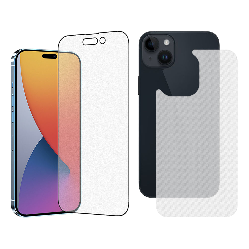 TGVI'S For iPhone 15 Plus Film 2.5D AG Matte Screen Protector + Phone Back Cover