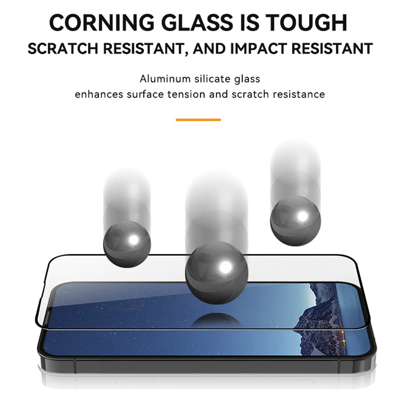 TGVI'S For iPhone 15 Pro Max Front Film Ultra Clear High Aluminium-silicon Glass Screen Protector+Phone Back Cover