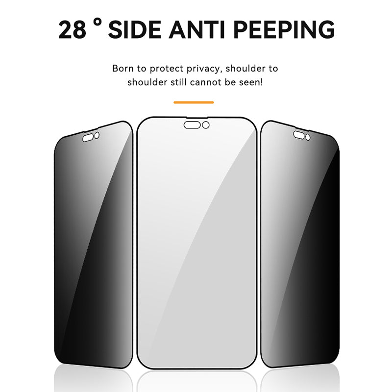 TGVI'S For iPhone 15 Pro Mobile Phone Back Film+Anti-Spy High Aluminum-silicon Glass Screen Protector