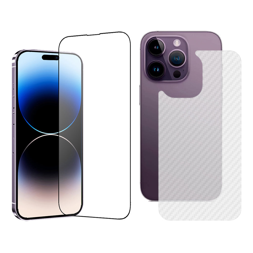 TGVI'S For iPhone 15 Pro Max Back Film+Clear High Aluminum-silicon Glass Screen Protector