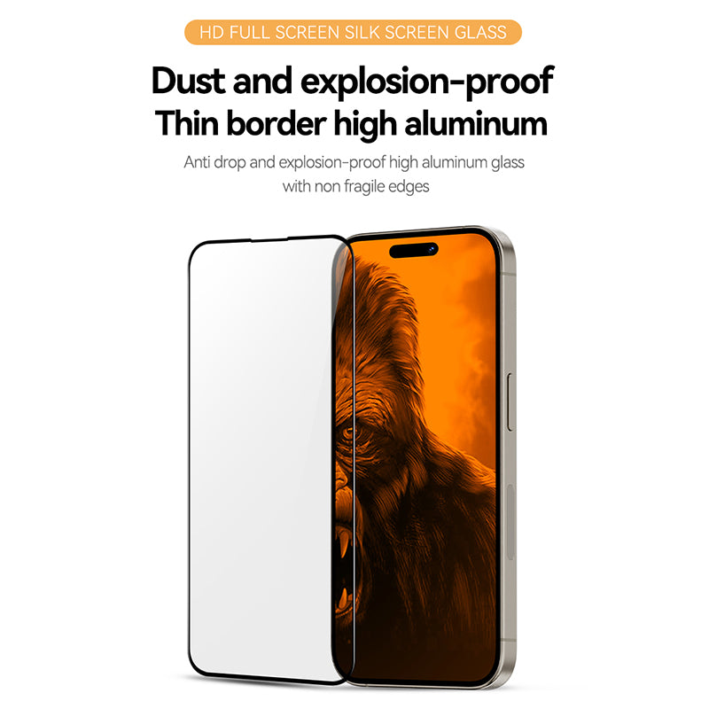 TGVI'S For iPhone 15 Pro Anti-scratch High Aluminum-silicon Glass Phone Screen Film with Back Protector