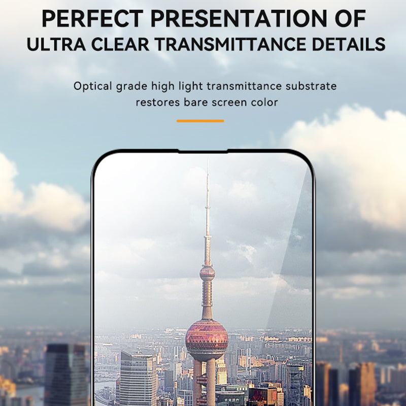 TGVI'S For iPhone 15 Pro Anti-scratch High Aluminum-silicon Glass Phone Screen Film with Back Protector