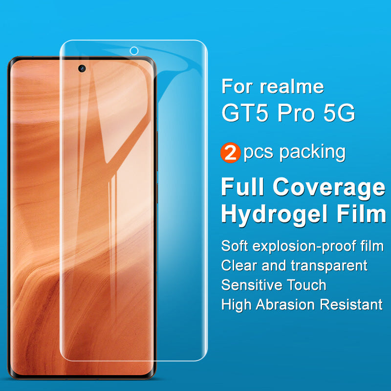 IMAK 2Pcs / Set Hydrogel Film III for Realme GT5 Pro 5G Screen Protector Soft TPU Protective Film