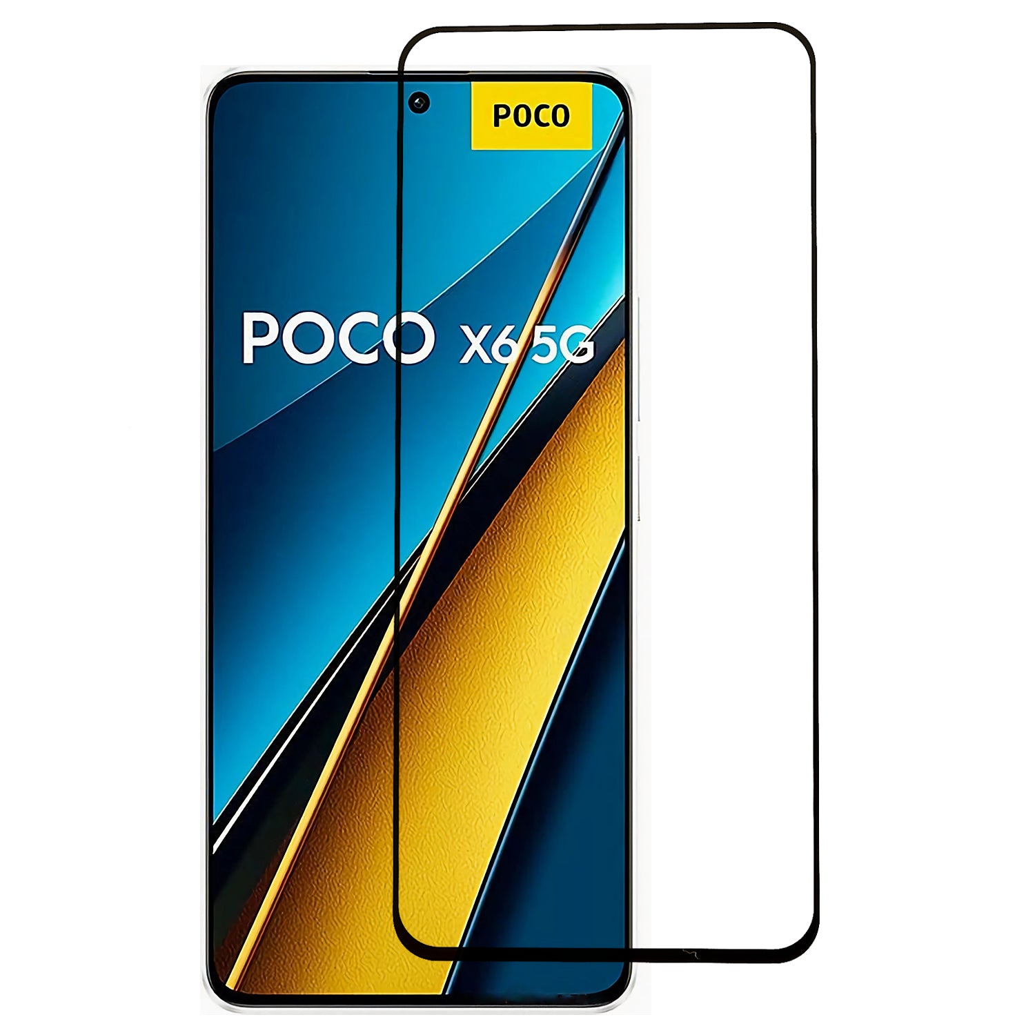 For Xiaomi Poco X6 Screen Film Guard Full Glue Silk Printing Full Screen Protector