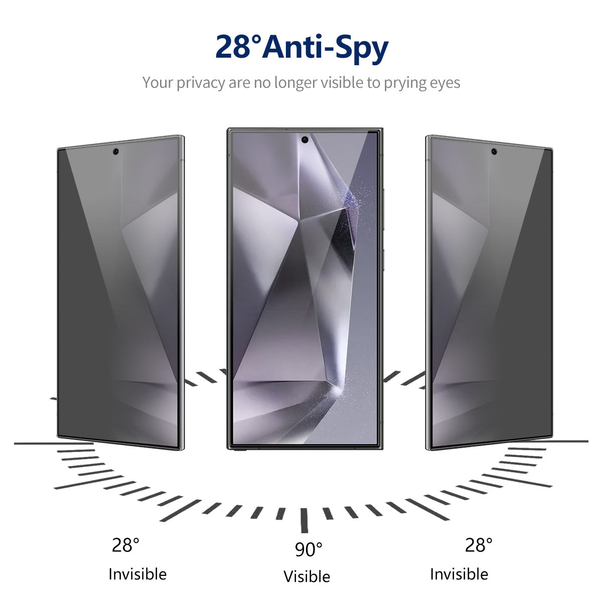 ENKAY HAT PRINCE For Samsung Galaxy S24 Ultra Screen Protector Anti-Spy Silk Printing Full Cover Film