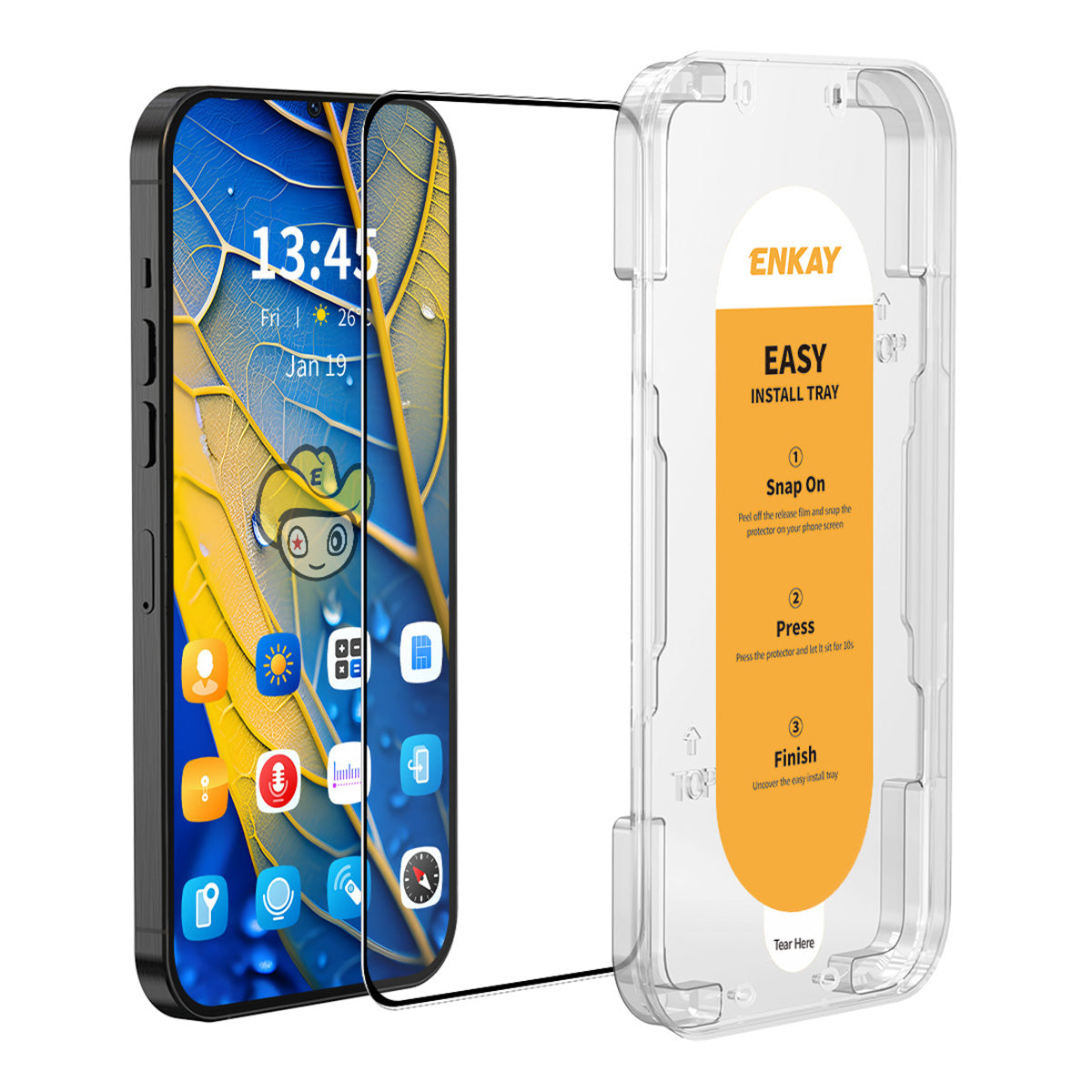 ENKAY HAT PRINCE For Samsung Galaxy M54 5G High Aluminium-silicon Glass Film Silk Printing Screen Protector