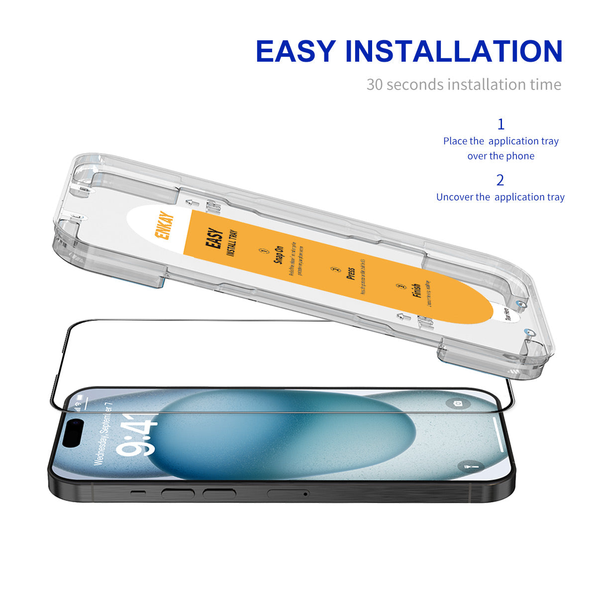 ENKAY HAT PRINCE For iPhone 15 Screen Film Guard Easy Installation Ultra Clear Screen Protector