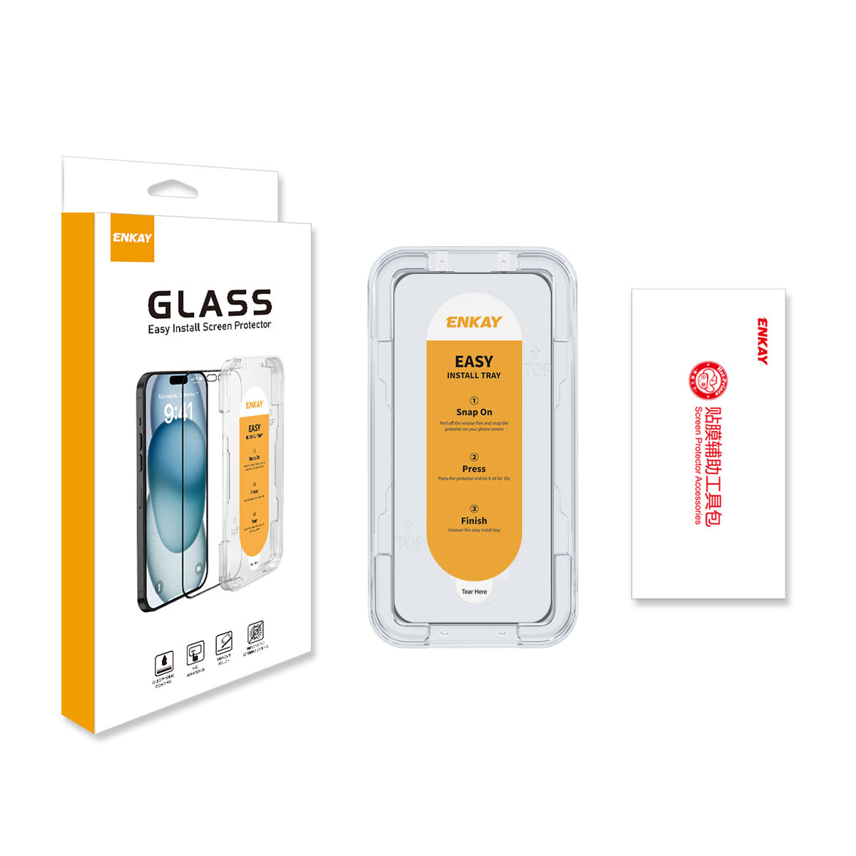 ENKAY HAT PRINCE For iPhone 15 Screen Film Guard Easy Installation Ultra Clear Screen Protector