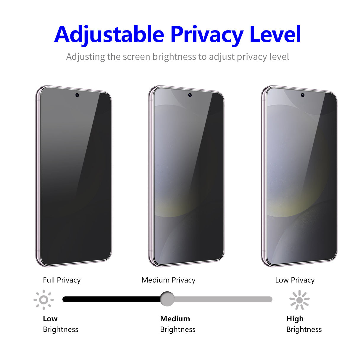 ENKAY HAT PRINCE 5Pcs For Samsung Galaxy S23 Anti-Peep Screen Protector Full Glue Complete Covering