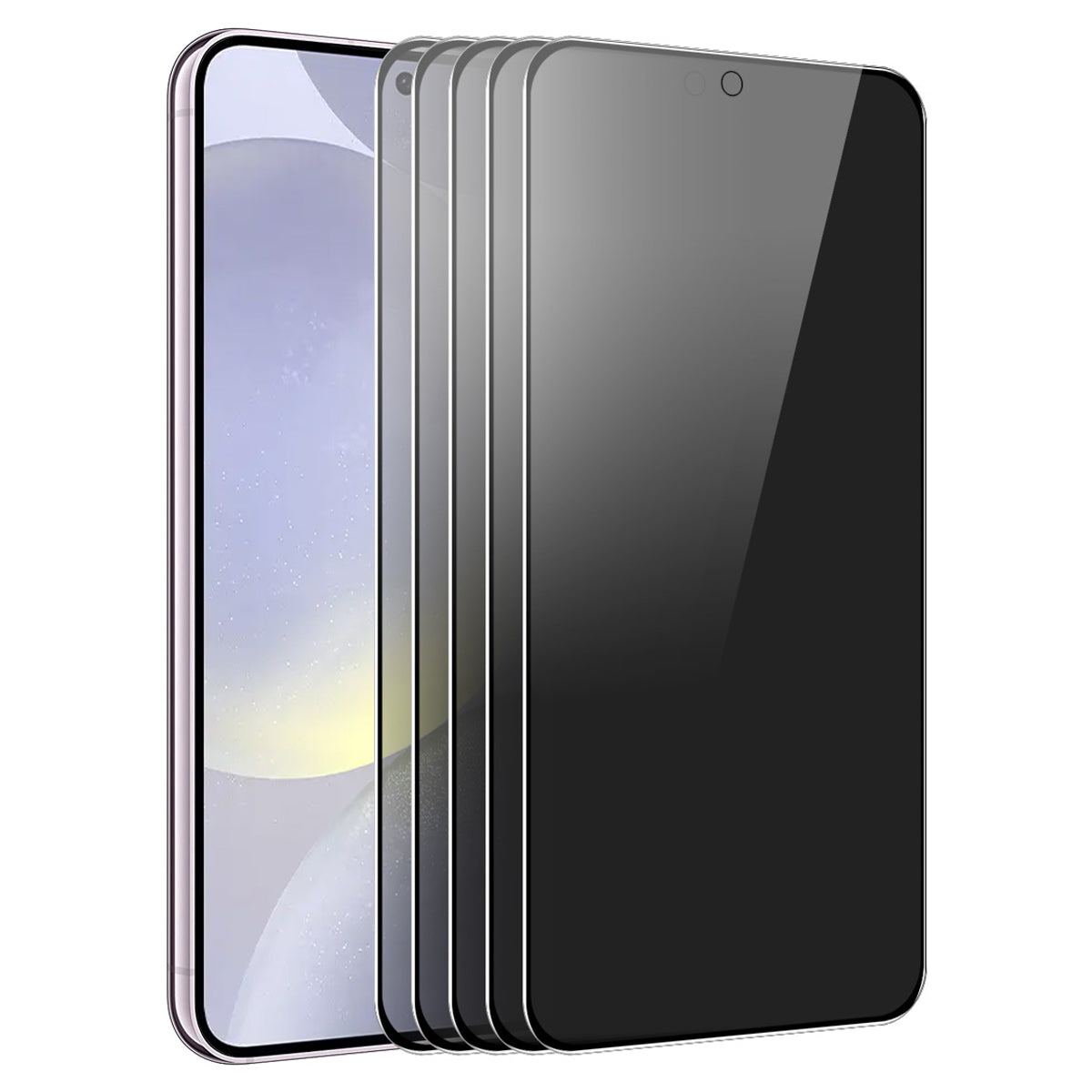 ENKAY HAT PRINCE 5Pcs For Samsung Galaxy S23+ Silk Printing Anti-Spy Full Cover Screen Protector