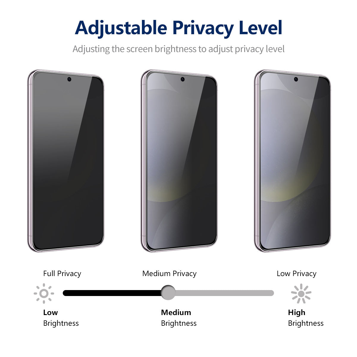 ENKAY HAT PRINCE 5Pcs For Samsung Galaxy S23+ Silk Printing Anti-Spy Full Cover Screen Protector