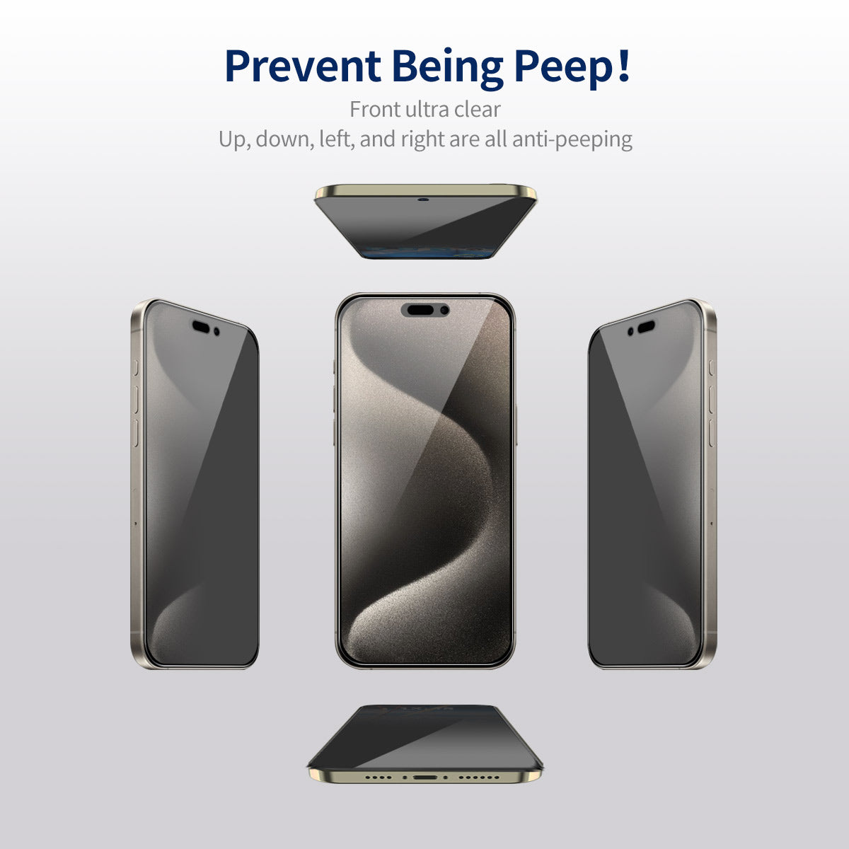 ENKAY HAT PRINCE For iPhone 14 Pro Max Anti-Spy High Aluminium-silicon Glass Film Silk Printing HD Clear