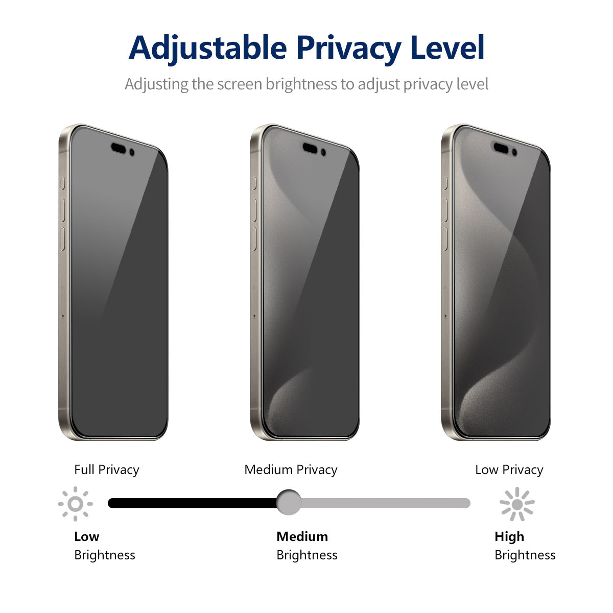 ENKAY HAT PRINCE For iPhone 14 Pro Max Anti-Spy High Aluminium-silicon Glass Film Silk Printing HD Clear