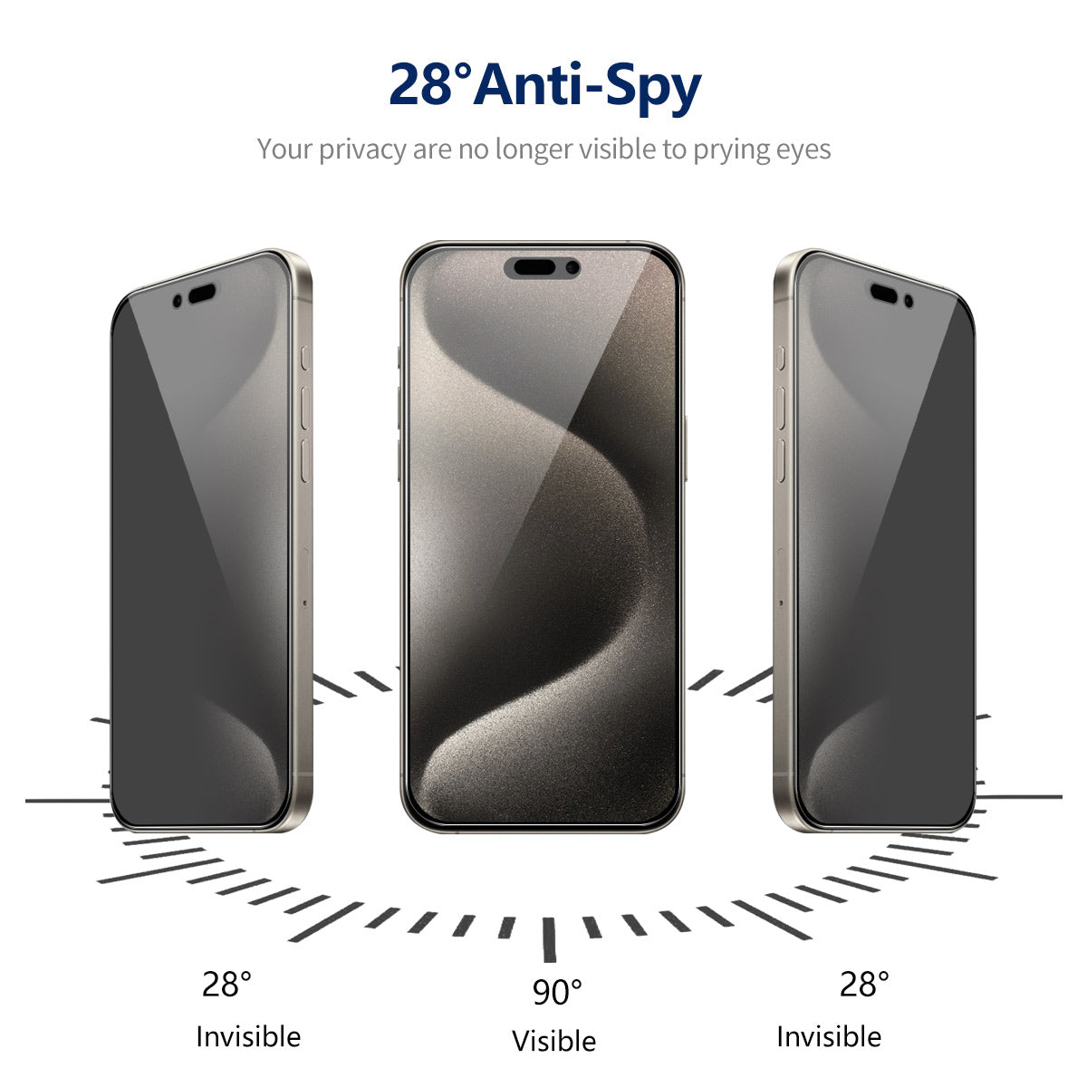 ENKAY HAT PRINCE For iPhone 14 Pro Max Anti-Spy High Aluminium-silicon Glass Film Silk Printing HD Clear