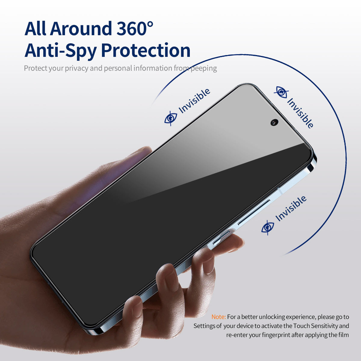 ENKAY HAT PRINCE 5Pcs For iPhone 15 Pro Max Anti-peep Screen Protector Full Glue Silk Printing Film