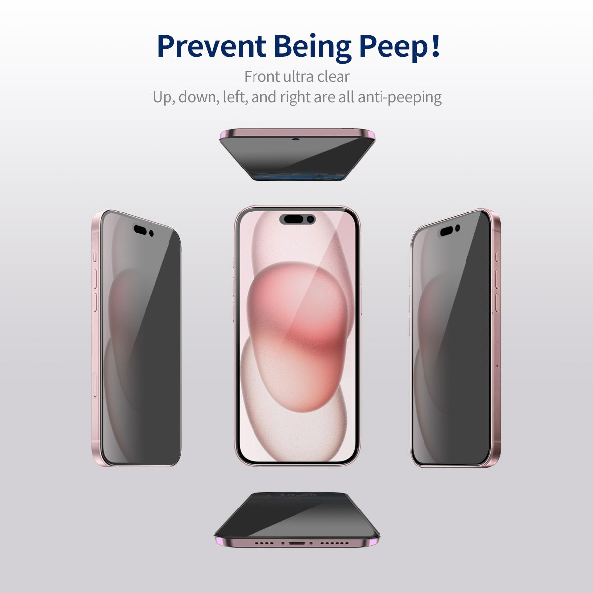 ENKAY HAT PRINCE 5Pcs For iPhone 15 Plus Film Anti-Spy Anti-fingerprint Screen Protector