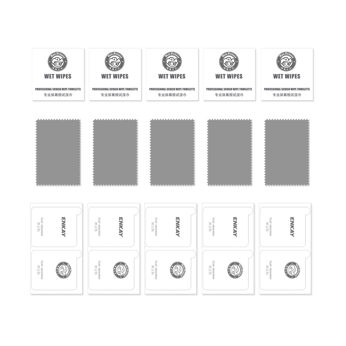 ENKAY HAT PRINCE 5Pcs For iPhone 15 Plus Film Anti-Spy Anti-fingerprint Screen Protector