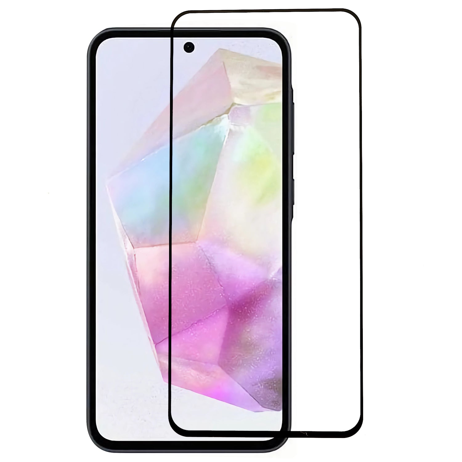 For Samsung Galaxy A35 5G Silk Printing Tempered Glass Film Full Glue Full Screen Protector