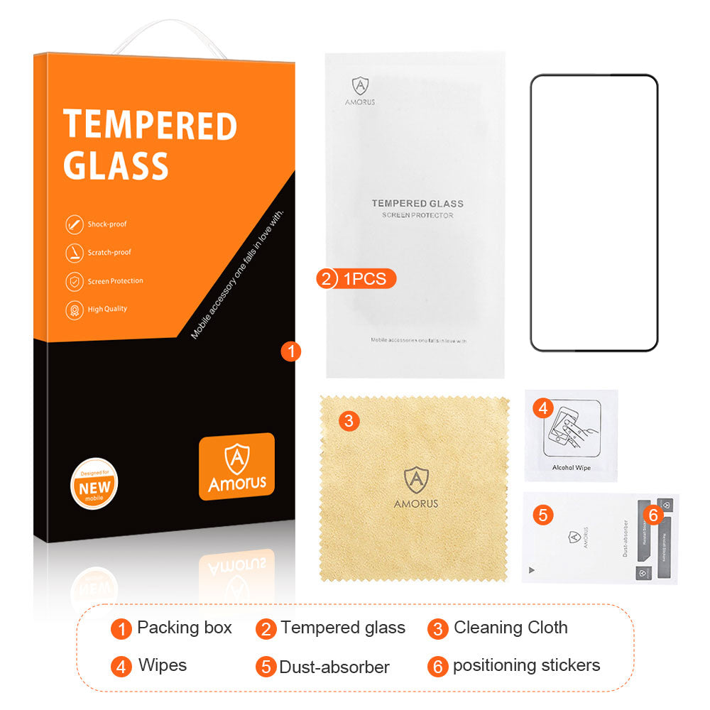 AMORUS For Xiaomi Redmi Note 13 Pro 4G / Poco M6 Pro 4G Screen Protector Silk Printing Tempered Glass Film
