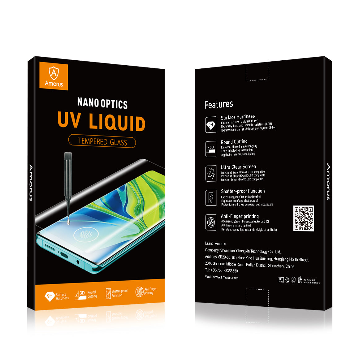 AMORUS For Xiaomi 14 Ultra UV Liquid Screen Protector Full Cover Tempered Glass Film