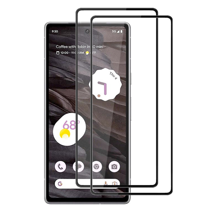 AMORUS 2Pcs For Google Pixel 8a Silk Printing Screen Protector Full Glue Tempered Glass Film