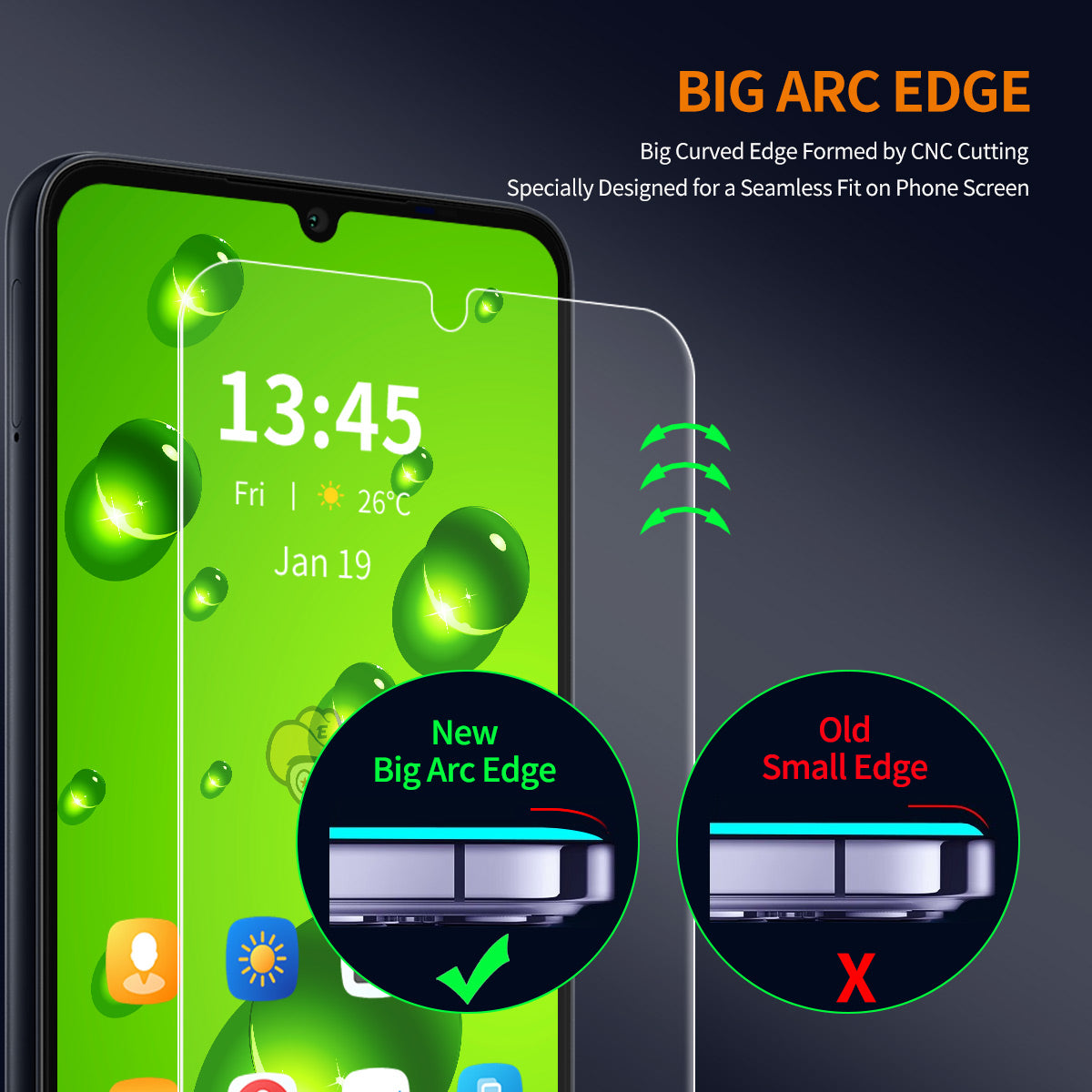 ENKAY HAT PRINCE For Xiaomi Redmi A3 / Poco C61 4G High Aluminum-silicon Glass Screen Protector Shatter-proof