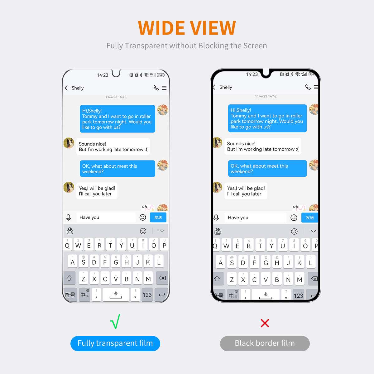 ENKAY HAT PRINCE 2Pcs For Xiaomi Redmi A3 / Poco C61 4G Full Glue Screen Protector HD Clear Screen Film