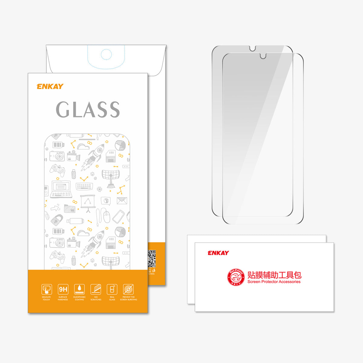 ENKAY HAT PRINCE 2Pcs For Xiaomi Redmi A3 / Poco C61 4G Full Glue Screen Protector HD Clear Screen Film