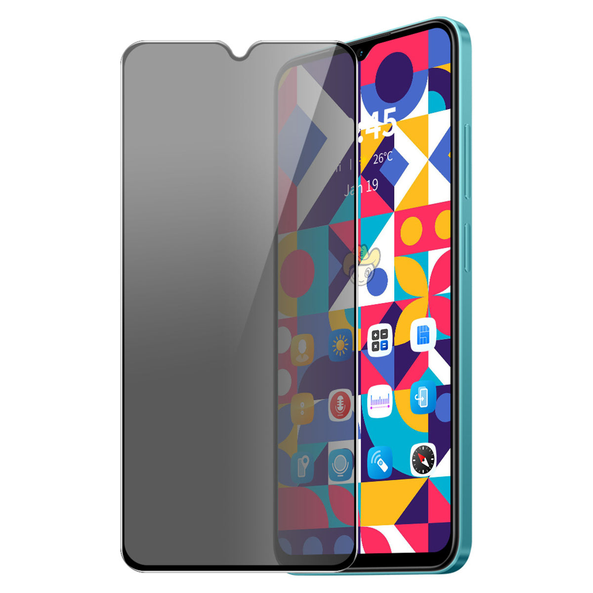 ENKAY HAT PRINCE For Xiaomi Redmi A3 / Poco C61 4G Tempered Glass Screen Protector Anti-Peep Full Cover Film
