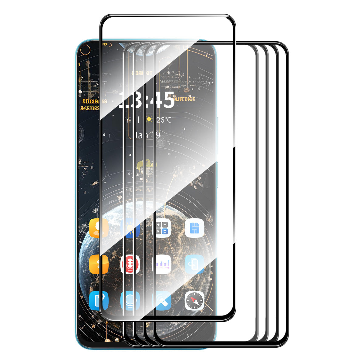 ENKAY HAT PRINCE 5Pcs for Motorola Moto G04 4G / G24 4G Silk Printing Screen Protector Anti-explosion Film