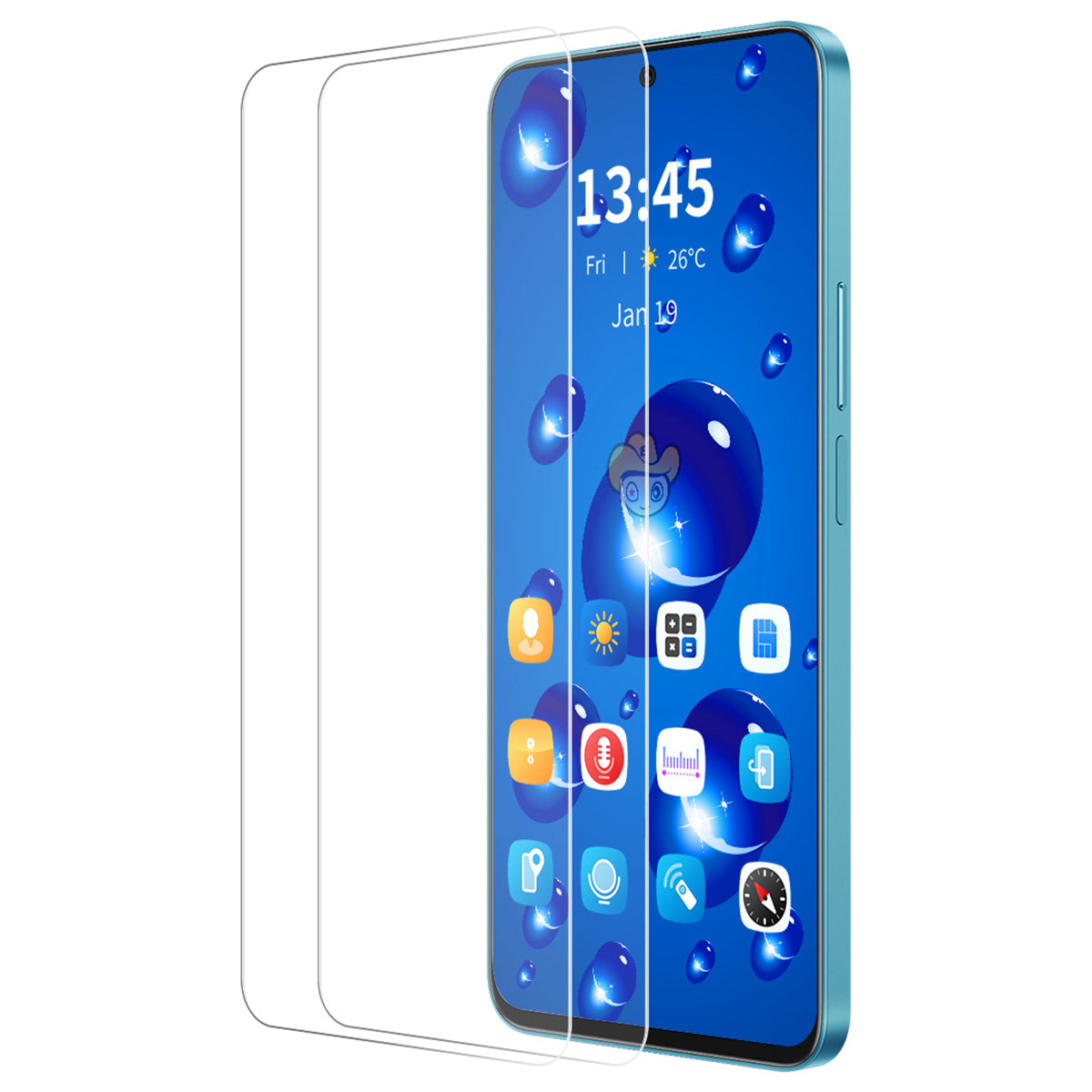 ENKAY HAT PRINCE 2Pcs For Motorola Moto G04 4G / G24 4G Screen Protector 9H Large Arc Edge Film