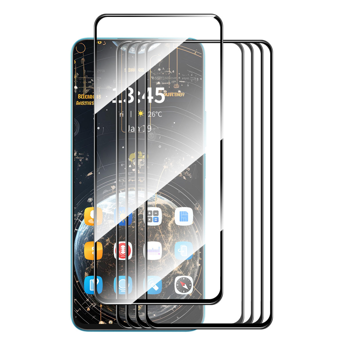 ENKAY HAT PRINCE 5Pcs for Motorola Moto G Play (2024) 4G Screen Protector 2.5D 9H Silk Printing Film