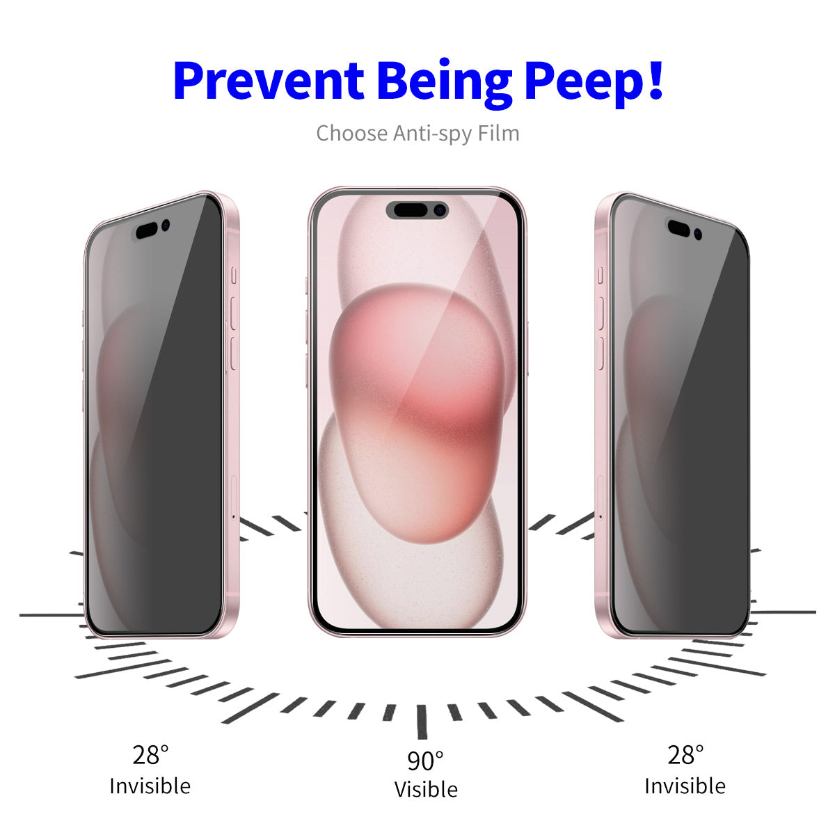 ENKAY HAT PRINCE For iPhone 15 Plus Anti-Spy Screen Protector Anti-Fingerprint Shield Film