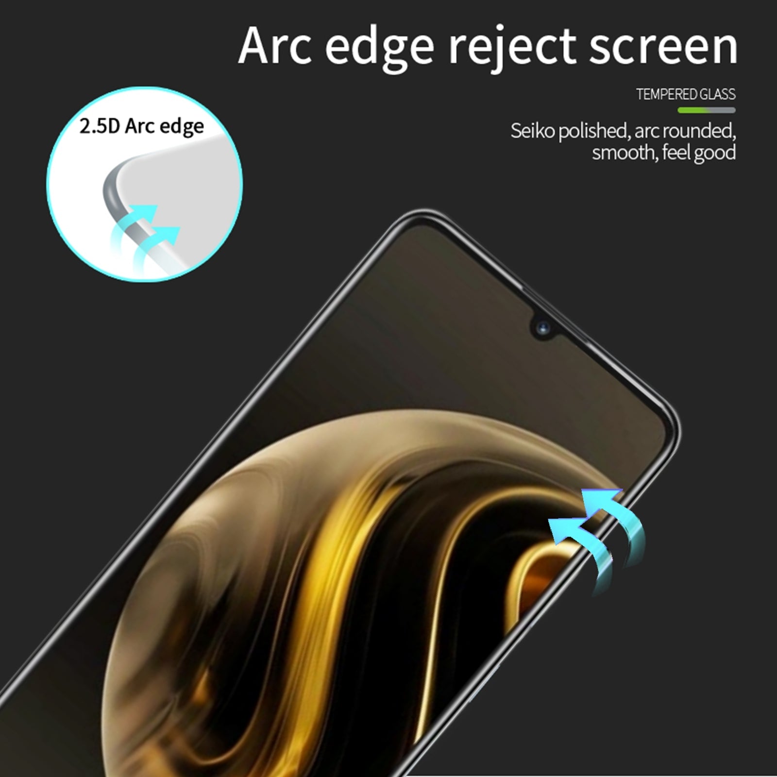 MOFI JK Tempered Glass Film Series-1 for Huawei Enjoy 70 4G / nova Y72 4G Screen Protector Full Glue HD Clear Film
