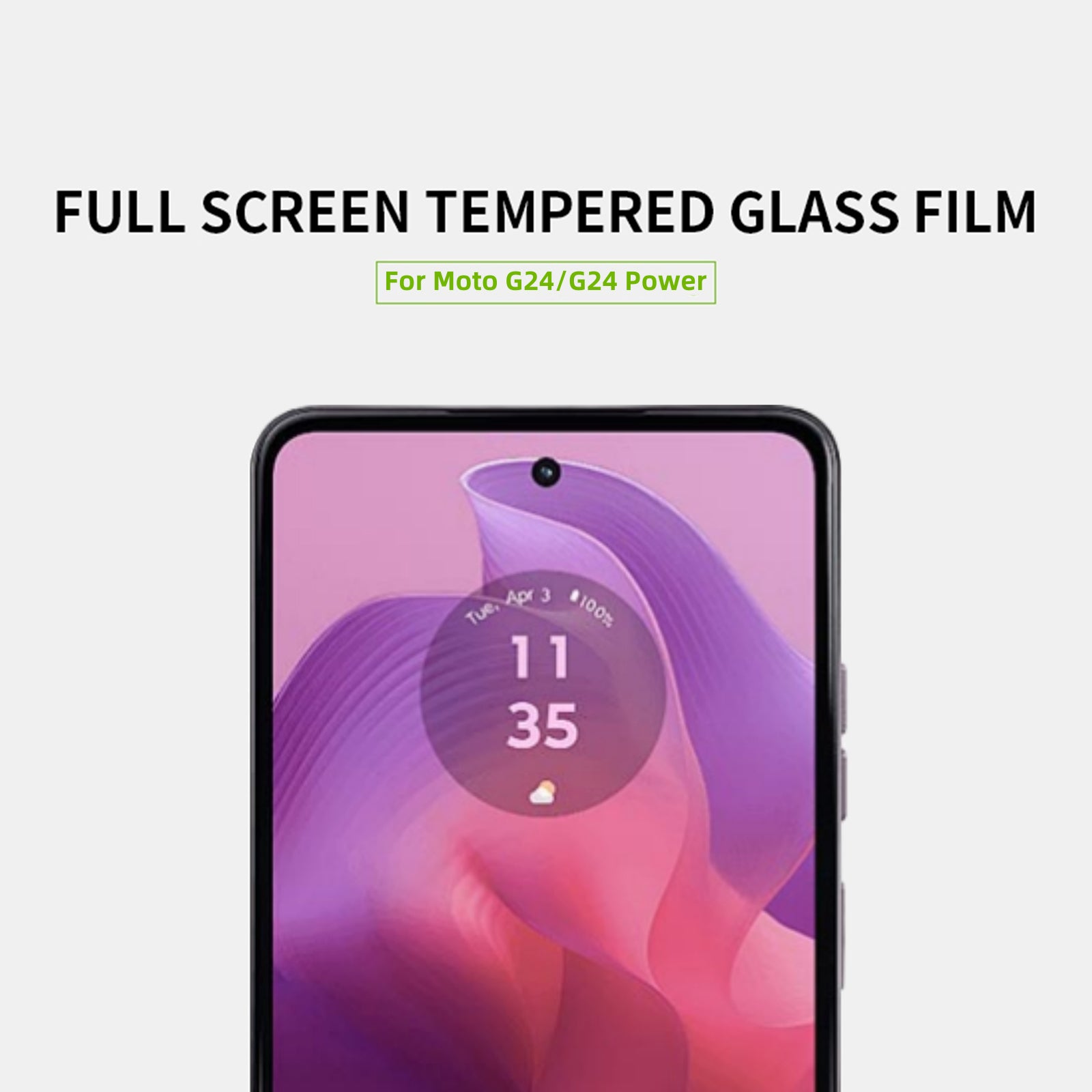 MOFI JK Tempered Glass Film Series-1 for Motorola Moto G24 4G / G24 Power Full Glue Full Screen Protector