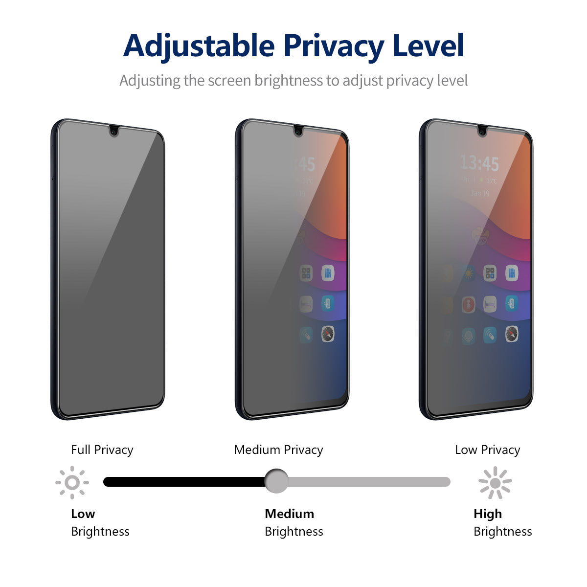 ENKAY HAT PRINCE 5Pcs For Samsung Galaxy A15 4G / 5G Anti-peep Explosion-proof Screen Protector