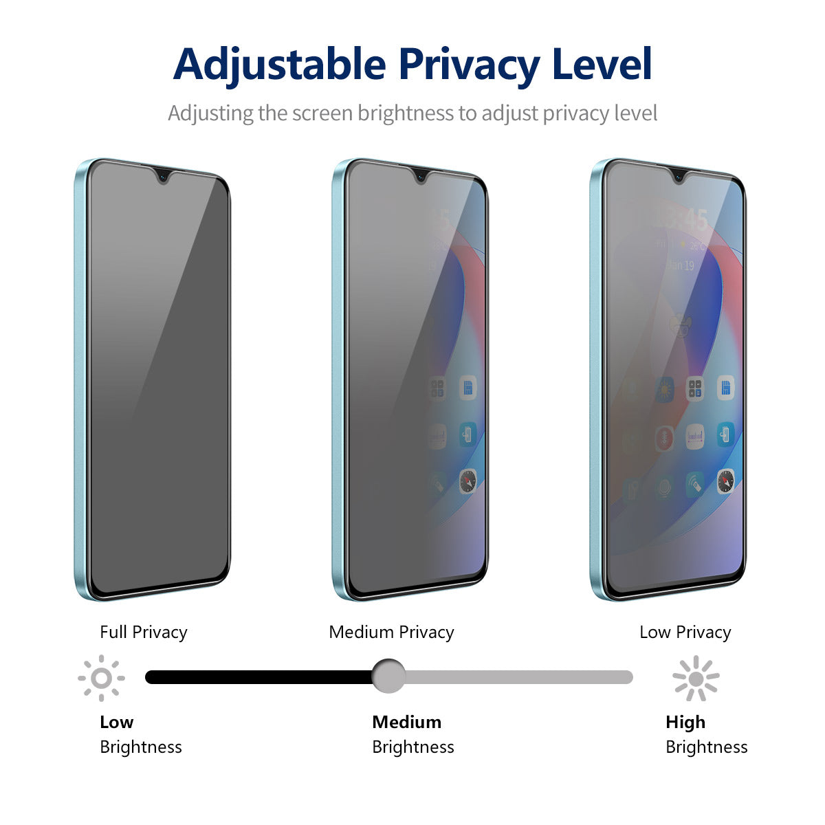 ENKAY HAT PRINCE 5Pcs For Samsung Galaxy A24 4G (162.1 x 77.6 x 8.3mm) Anti-peep Full Screen Protector