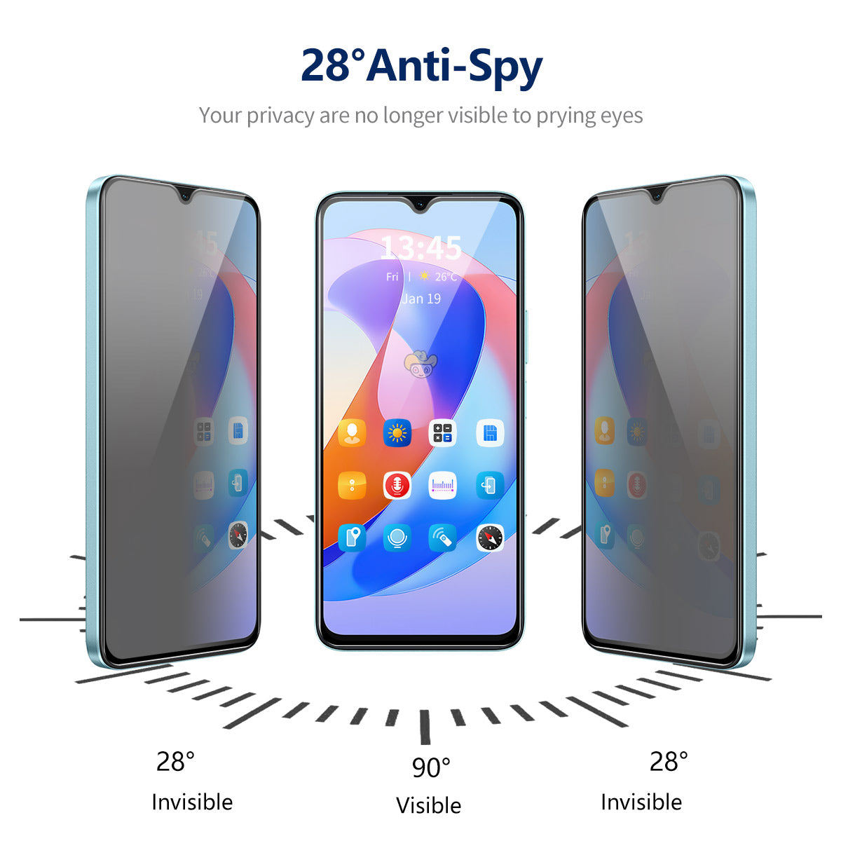 ENKAY HAT PRINCE 2Pcs For Samsung Galaxy A24 4G (162.1 x 77.6 x 8.3mm) Screen Protector Anti-peep Film
