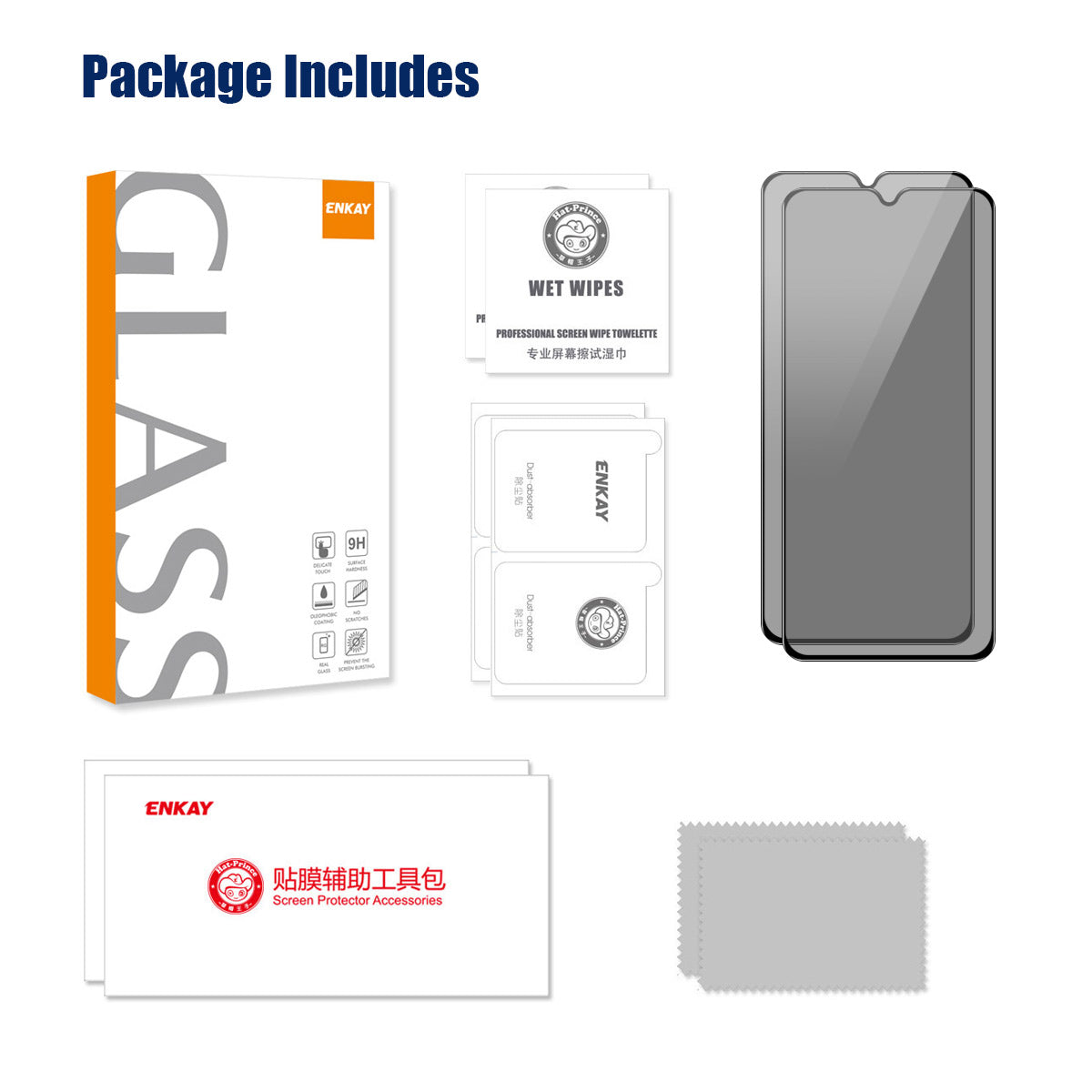 ENKAY HAT PRINCE 2Pcs For Samsung Galaxy A24 4G (162.1 x 77.6 x 8.3mm) Screen Protector Anti-peep Film